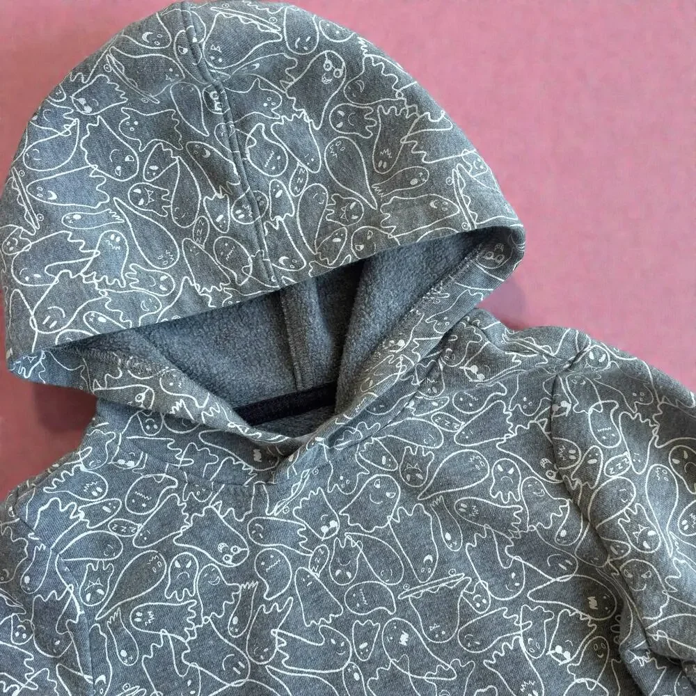 Kids Old Navy Ghost-Print Pullover Hoodie, Sz 3